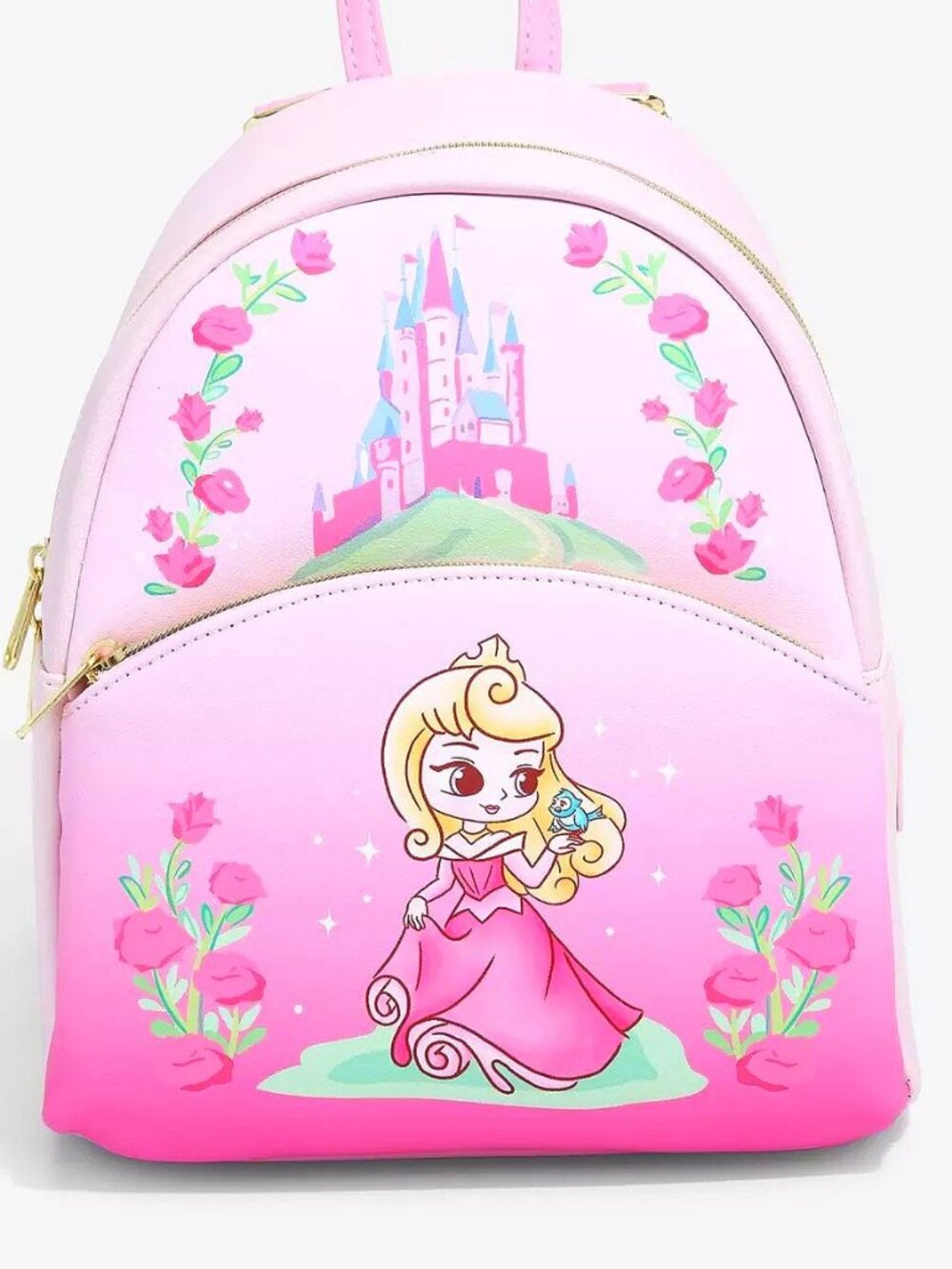 WOMEN'S LOUNGEFLY DISNEY SLEEPING BEAUTY BACKPACK CHIBI PRINCESS AURORA PINK BAG